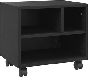 HOMCOM 2-szintes Nyomtató Állvány 3 Rekesszel, Irodai és Tanulmányi Szekrény Kerekekkel, 40x30x36cm, Fekete | Aosom