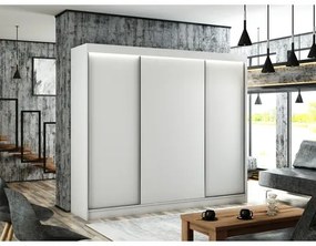 Bergo Gardróbszekrény (250 cm) Fehér/matt