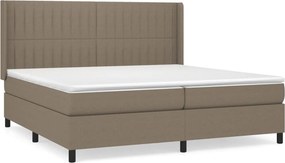 vidaXL tópszínű szövet rugós ágy matraccal 200 x 200 cm