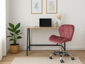 Dolgozószobai szett íróasztal TAYLOR SONOMA 100x50 cm + irodai szék AVOLA VELVET sötét rózsaszín