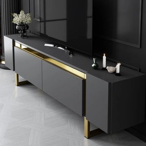 TV szekrény Yildiz - Anthracite, Gold