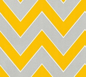 Flizelin tapéta sárga szürke cikk-cakk