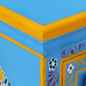 türkiz, kézzel festett, tömör mangófa tálaló