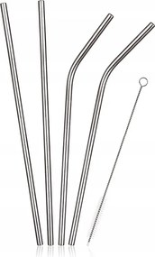 Rozsdamentes acél szívószál szett 4+1 tisztítóval