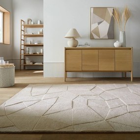 Bézs kézi szövésű gyapjú szőnyeg 200x290 cm Shard – Flair Rugs