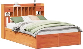 vidaXL viaszbarna tömör fenyőfa ágy matrac nélkül 150 x 200 cm