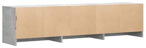 betonszürke szerelt fa TV-szekrény LED-ekkel 165 x 34 x 50 cm