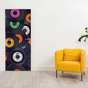 Fotótapéta ajtóra - Zenei lemezjátszók (95x205cm)