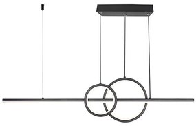 LED Csillár zsinóron LED/15W/230V 4000K 80 cm fekete