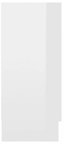 magasfényű fehér szerelt fa tálalószekrény 120 x 30,5 x 70 cm