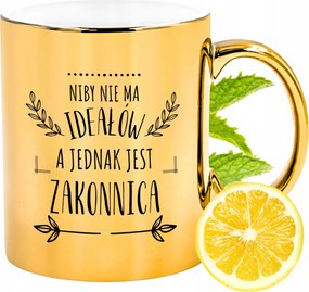 Arany csillogó bögre apácáknak ajándék fényképes nyomtatással