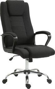 Vinsetto Ergonomikus Irodai Szék Forgatható Üléssel és Hintázási Funkcióval,Fekete, Állítható Magasság 62 x 76 x 110-119 cm | Aosom