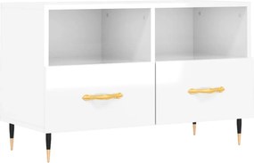 vidaXL fehér magasfényű szerelt fa TV-szekrény 80x36x50 cm