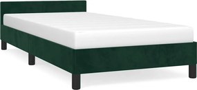 vidaXL sötétzöld bársony ágykeret matrac nélkül 80 x 200 cm