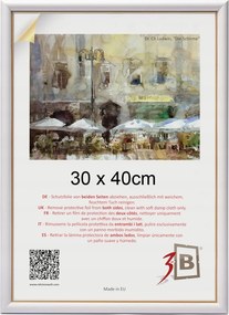 KĂ©pkeret 30x40cm FehĂ©r SzĂnben, Arany Kerettel