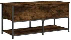 füstös tölgy színű szerelt fa tárolópad 100 x 42,5 x 47 cm