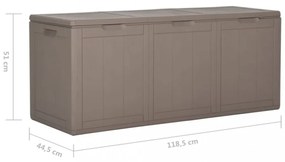 barna PP rattan kerti tárolóláda 270 L