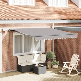 Manuális Behúzható Napellenző LED világosszürke 300x250 cm