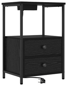 vidaXL Éjjeliszekrény 2 pcs Fekete tölgy 40 x 31 x 60 cm Faanyag