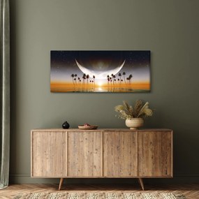 Kép - Hold a pálmafák felett (120x50 cm)