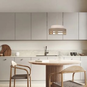 Csillár zsinóron TAMI 1xE27/60W/230V átm. 40 cm bézs/barna/arany