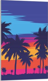 Üveg Vágódeszka 30x52 Pálmafák a Konyhába