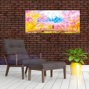 Kép - festett pár, akvarell (120x50 cm)