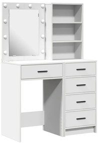 Öltözködőasztal fiókkal 2 pcs Fehér 50 x 41 x 135 cm Faanyag