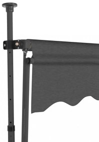 antracitszürke kézzel kihúzható LED-es napellenző 350 cm