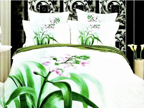 Szatén ágyneműhuzat dobozban 160x200 virágok 305