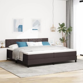 vidaXL Boxspring Ágy Mattal Sötétbarna 200x200 cm Szövet