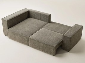 Barna zsenília kinyitható-tárolóhelyes sarokkanapé (bal oldali-L alakú) Tonga – Maison de Rêve