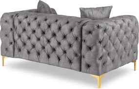 Sofa SORRENTO 2S Dwuosobowa Szara Welurowa