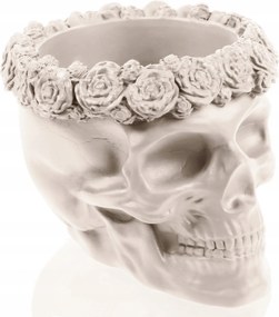 Virágtartó Skull Flowers Light Beige Poli 9cm Virágtartó
