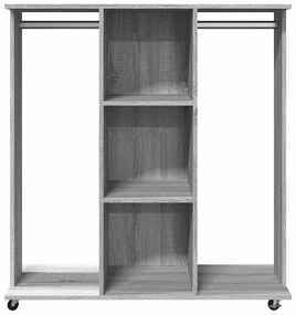 szürke sonoma szerelt fa ruhásszekrény kerékkel 102x38x110 cm