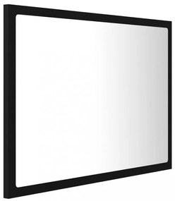 fekete akril LED-es fürdőszobai tükör 60x8,5x37 cm
