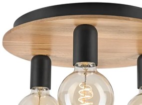 Mennyezeti lámpa DUSTY 3xE27/15W/230V átm. 34 cm tölgy/fekete