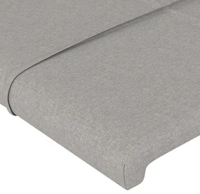 világosszürke szövet LED-es fejtámla 200x5x118/128 cm