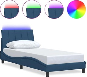 vidaXL ágykeret matrac nélkül Hanko kék 80x200 cm szövet