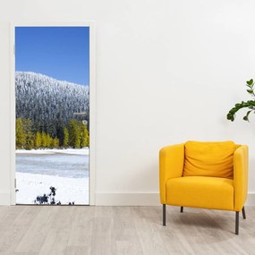 Fotótapéta ajtóra - Havas hegyek télen (95x205cm)