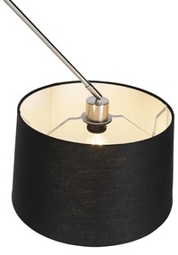 Acél lógólámpa fekete vászonbúrával 35 cm - Blitz