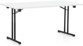 Összecsukható asztal 160 x 80 cm, fekete lábak, fehér