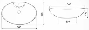 KR-139 kerámia design mosdó fekete-arany márvány mintával