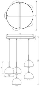 Csillár zsinóron COOL 5xE27/60W/230V fekete