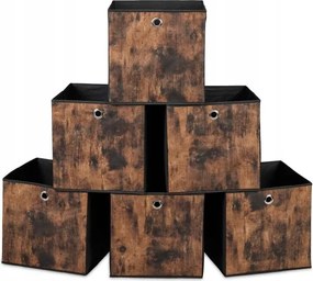 Összecsukható dobozok vintage stílusú textil dobozok szett 6db-os I139