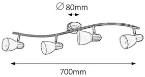 Rabalux 6309 - Spotlámpa SOMA 4xE14/40W/230V