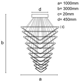LED dimmelhető csillár zsinóron LED/385W/230V 3000-6500K + távirányítás