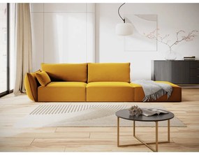 Mustársárga bársony kanapé, bal oldali 264 cm Vanda – Mazzini Sofas