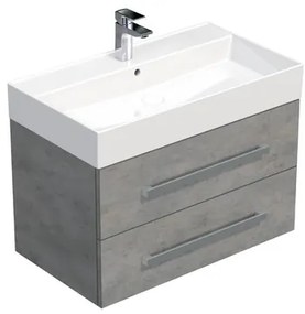 Fürdőszobaszekrény mosdókagylóval SAT Cube Way 80x53x46 cm matt beton CUBE46802BESAT