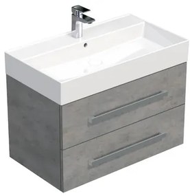SAT Cube Way Fürdőszobaszekrény mosdóval 80x53x46 cm beton matt CUBE46802BESAT